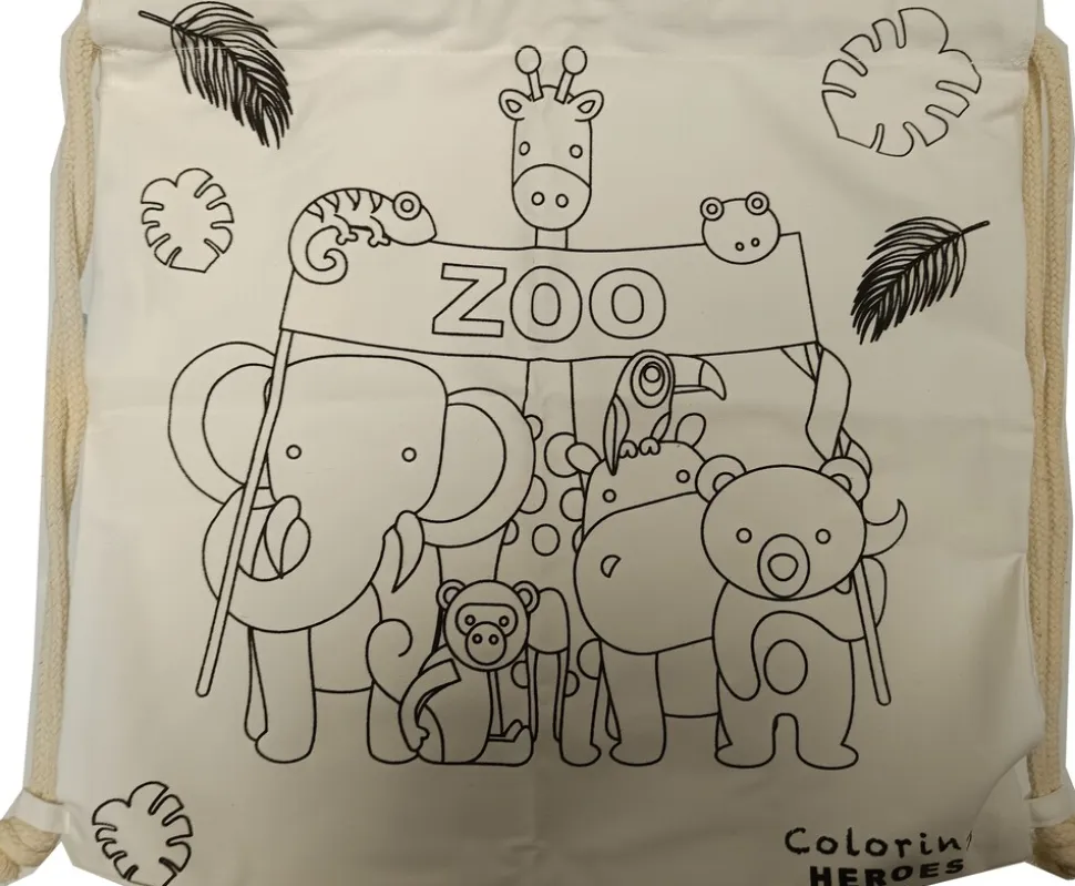 EinhornLiebe Turnbeutel Zoo zum Selbstbemalen Kreativbeutel Kinder Bastelset
