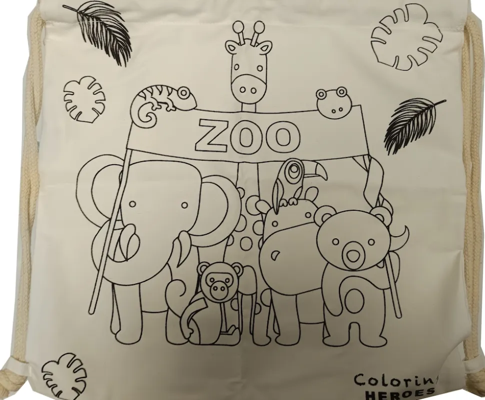 EinhornLiebe Turnbeutel Zoo zum Selbstbemalen Kreativbeutel Kinder Bastelset