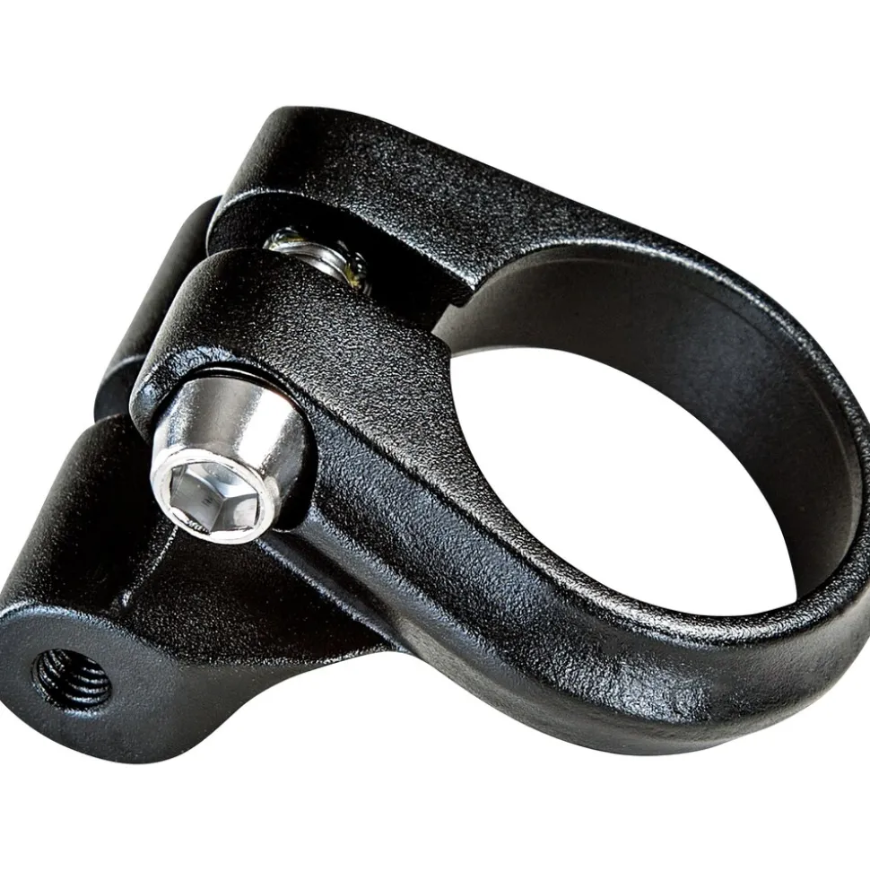 Elektra Sattelklemme mit Gepäckträger Aufnahme Sattelstützenklemme Fahrrad 31,8 mm 28,6 mm Sattelrohrschelle Sattelschelle