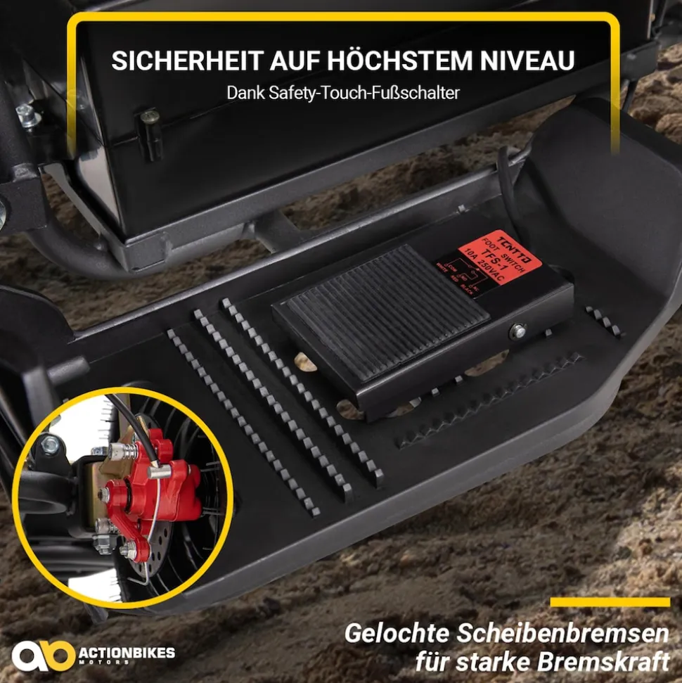 Elektro-Kinderquad Cobra, 800 Watt, bis 24 km/h, ab 8 Jahren, Federung, 3x 12V-Akku, Scheibenbremsen (Rot/Schwarz)