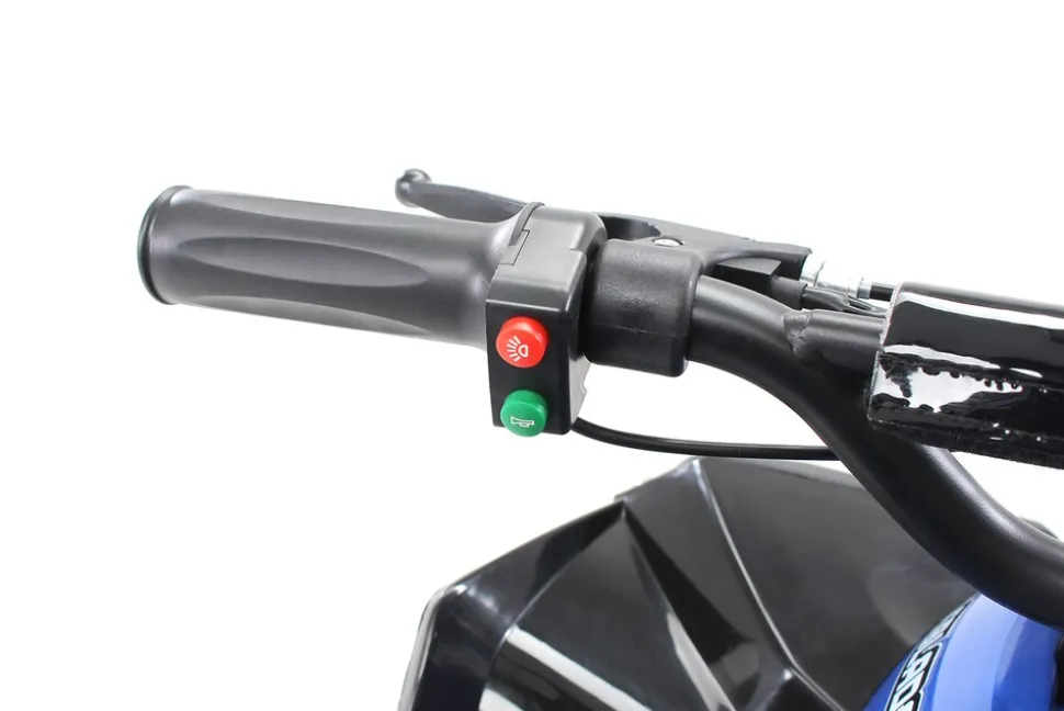 Elektro-Kinderquad Reneblade, Mini-Quad mit 1000 Watt, Federung, Scheibenbremsen, drosselbar, LEDs (Classic, Schwarz/Blau)