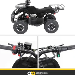 Elektro-Kinderquad S-8 Farmer, Midi-Quad mit 1000 Watt, Scheiben-/Trommelbremsen, bis 20 km/h, ab 8 (Schwarz)