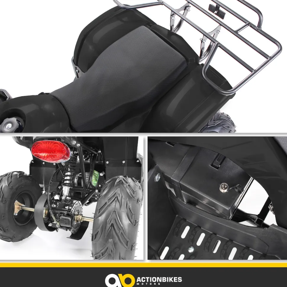 Elektro-Kinderquad S-8 Farmer, Midi-Quad mit 1000 Watt, Scheiben-/Trommelbremsen, bis 20 km/h, ab 8 (Schwarz)