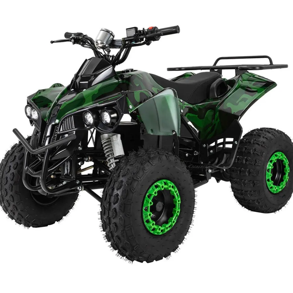 Elektro-Kinderquad S-10, Pocket-Quad mit 1000 Watt, Federung, Scheiben-/Trommelbremsen, bis 20 km/h (lackiert Camouflage)