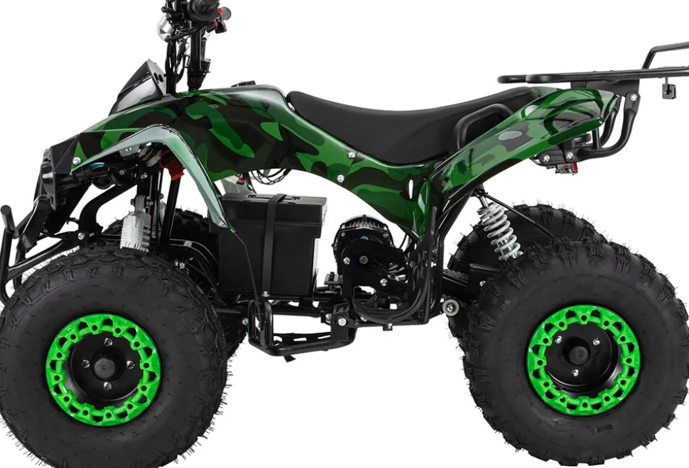 Elektro-Kinderquad S-10, Pocket-Quad mit 1000 Watt, Federung, Scheiben-/Trommelbremsen, bis 20 km/h (lackiert Camouflage)