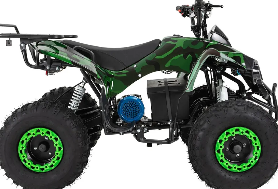 Elektro-Kinderquad S-10, Pocket-Quad mit 1000 Watt, Federung, Scheiben-/Trommelbremsen, bis 20 km/h (lackiert Camouflage)