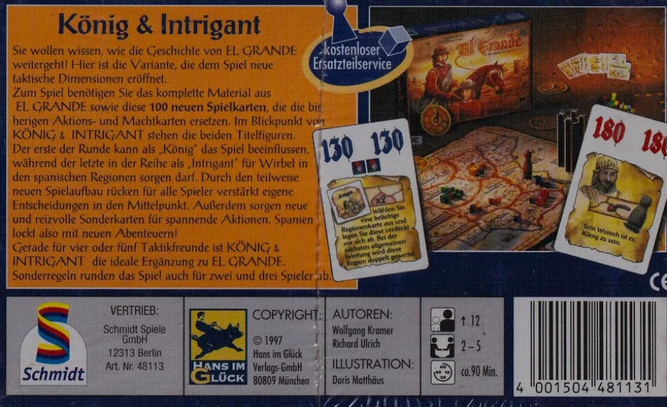 El Grande - König & Intrigant (Erweiterung), nur zusammen mit El Grande spielbar