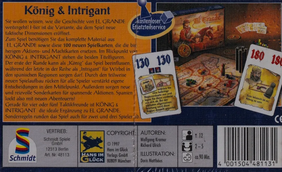 El Grande - König & Intrigant (Erweiterung), nur zusammen mit El Grande spielbar