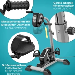 ELONEO Arm- und Beintrainer aktiv »2in1« mit Motor, Elektro Heimtrainer höhenverstellbar inkl. Trainingscomputer mit 6 Trainingsprogrammen