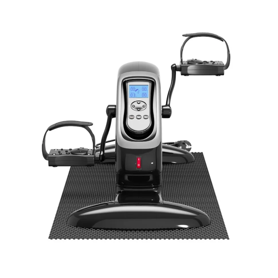 ELONEO 2in1 Arm- und Beintrainer, Elektro-Mini-Heimtrainer 3.0, Pedealtrainer mit Motor, inkl. Trainingsdisplay, Massage-Handgriffe Anti-Rutschmatt