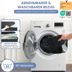 ELONEO Orthopädisches Hundebett, Schwarz - Größe S