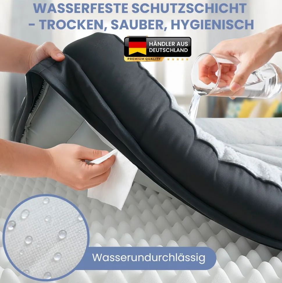 ELONEO Orthopädisches Hundebett, Schwarz - Größe S