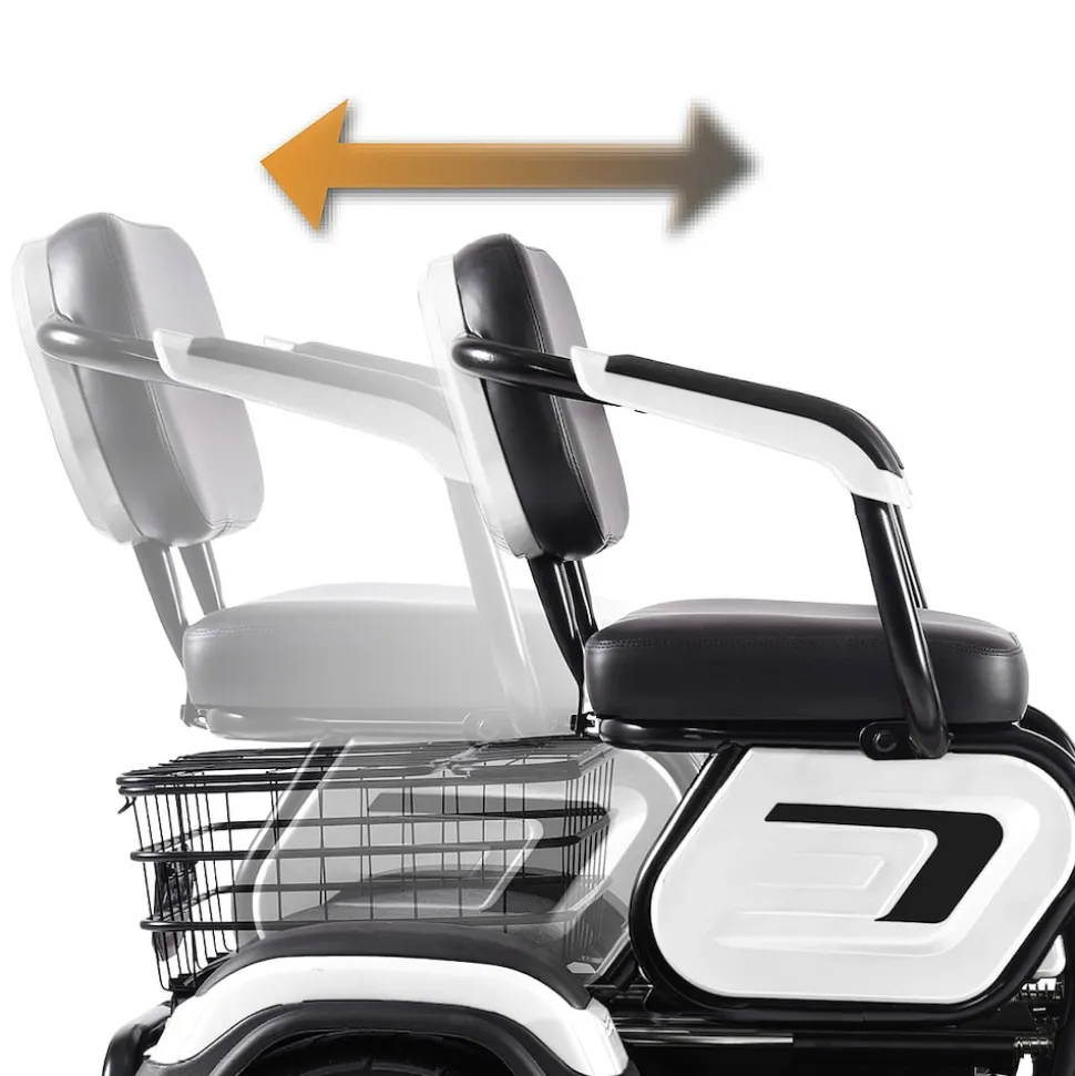 ENEWAY Elektromobil Bari - ETrike - E-Mobil - 3-Rad 6 km/h führerscheinfrei helmfrei weiß
