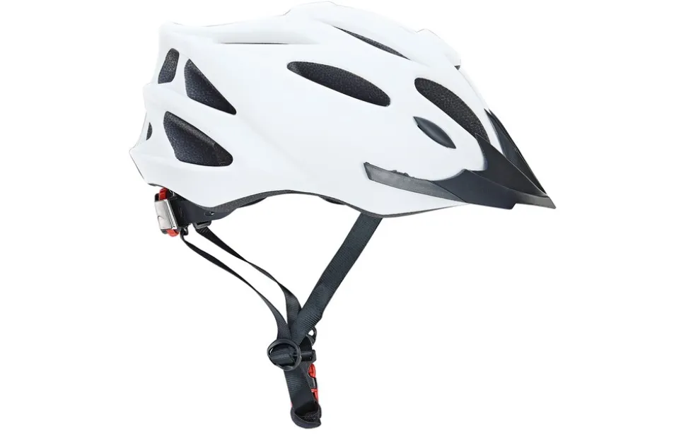Erwachsenen-Fahrradhelm, Inmold, Größe: 58-61 cm, 240 g, Farbe: weiß mit Reflexstreifen