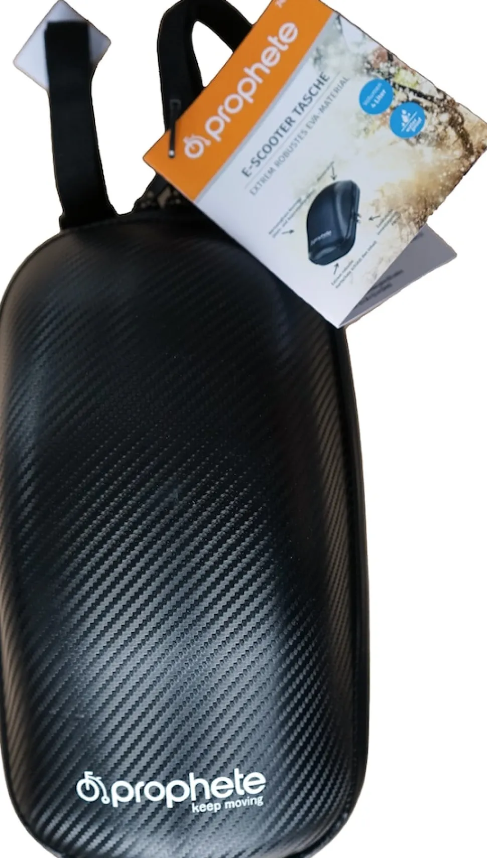E-Scooter Tasche, 100 % wasserdicht, Montage mittels 3-Punkt Verschlusssystem, extrem robuste Hartschale, Volumen: 4 Liter, Farbe: schwarz