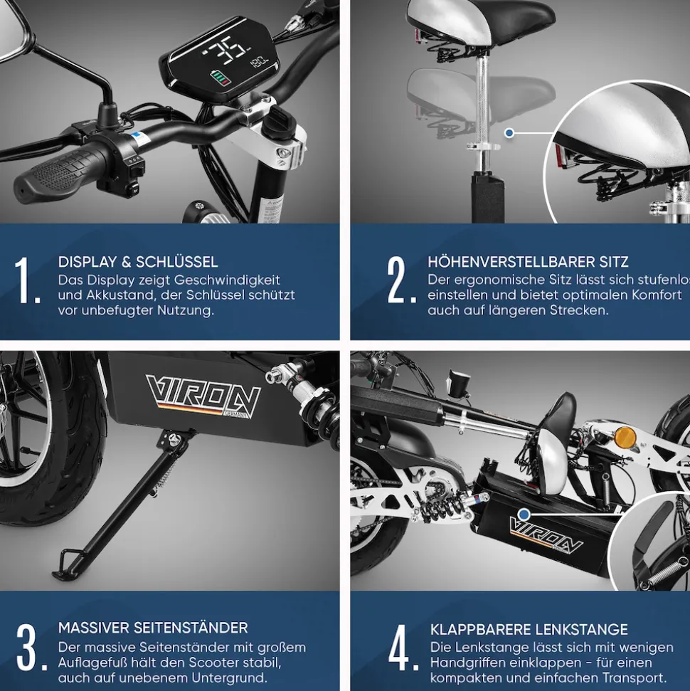 E-Scooter - VR-1500-EEC - mit Straßenzulassung - schwarz