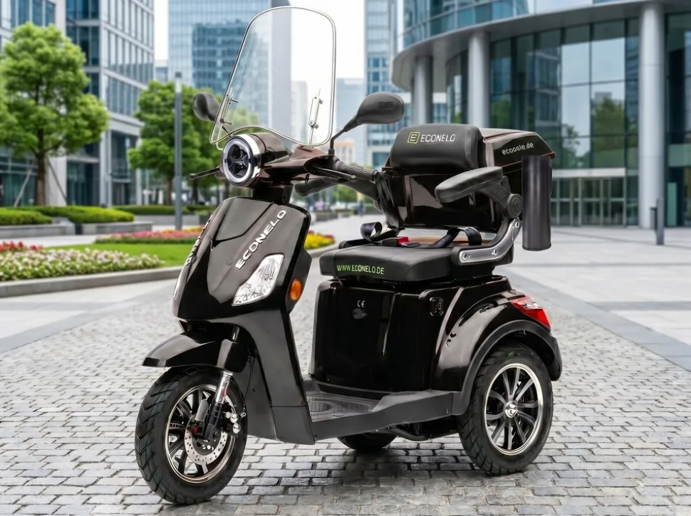 E-Seniorenmobil Denia, Lithium-Akku, 3-Rad, 1000 Watt, Schwarz