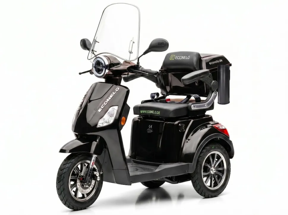 E-Seniorenmobil Denia, Lithium-Akku, 3-Rad, 1000 Watt, Schwarz