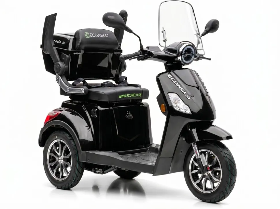 E-Seniorenmobil Denia, Lithium-Akku, 3-Rad, 1000 Watt, Schwarz