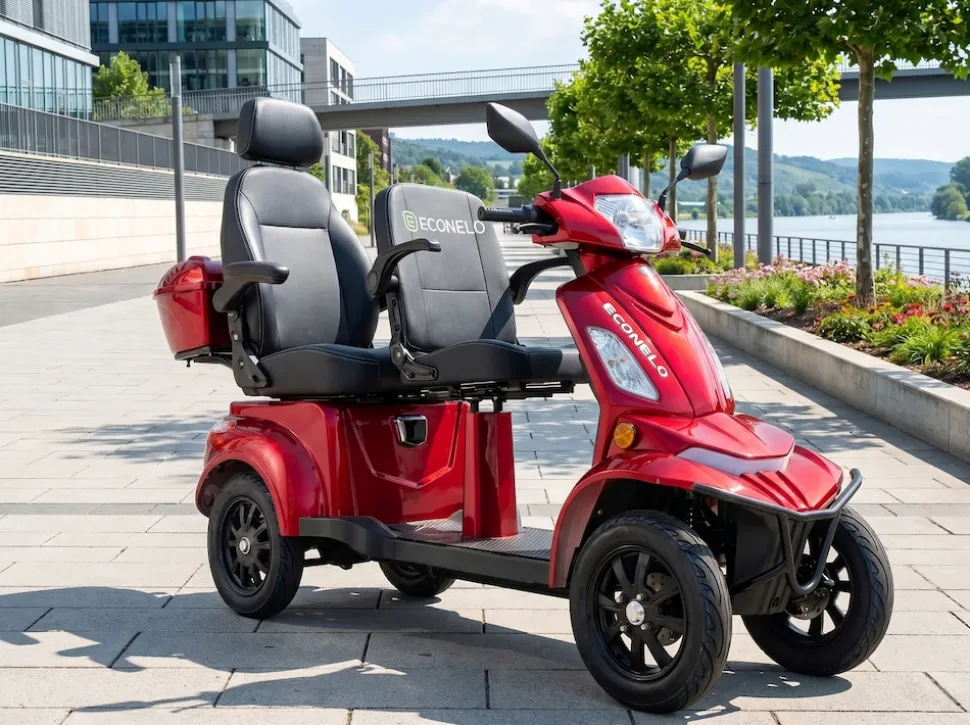 E-Seniorenmobil Vista Quarter-1L, Blei-Akku, 4-Rad, 60V, 1000 Watt, Komfort-Sitz, Rot