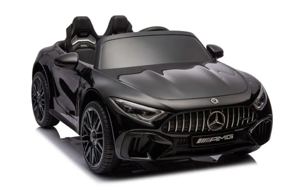 ES-Toys Elektro Kinderauto Mercedes SL63 AMG EVA-Reifen Stoßdämpfer lizenziert schwarz