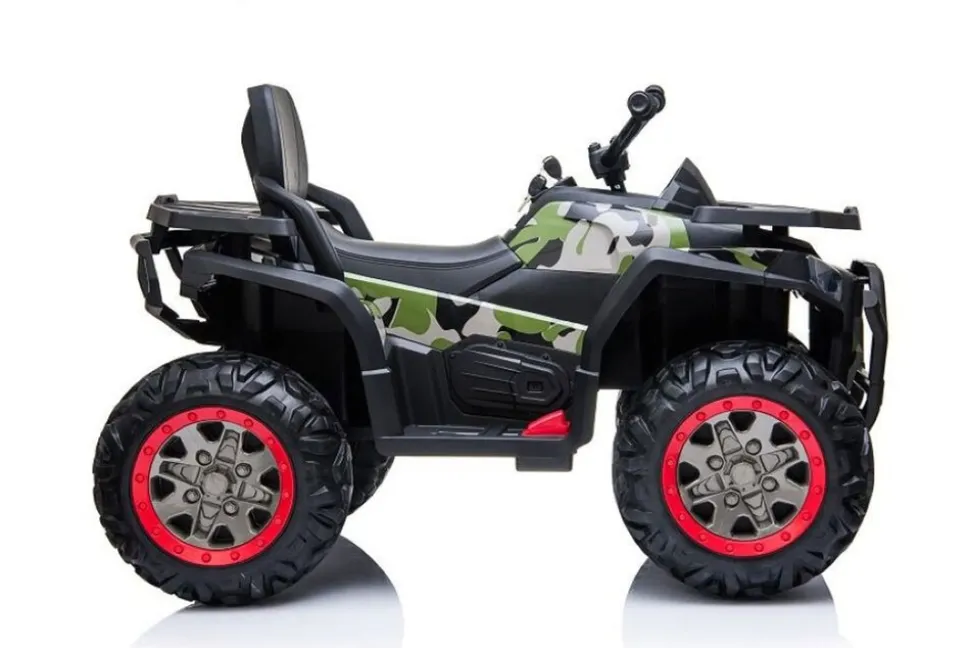 ES-Toys Elektro Kinderquad MP3, USB, Batterieanzeige, Stoßdämpfer, 2x12V Motoren dunkelgrün