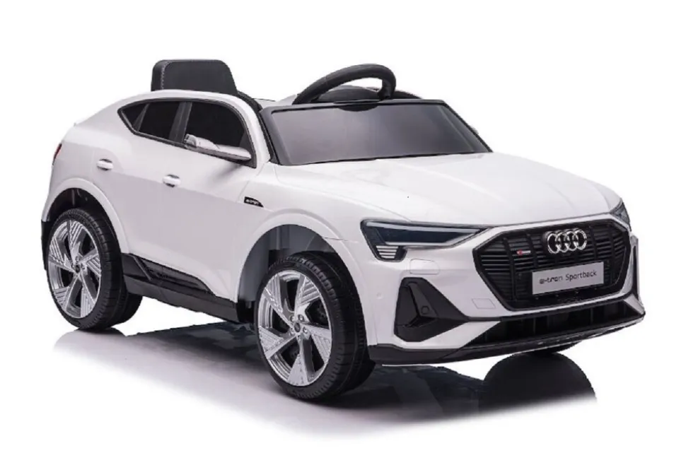Es-Toys Kinder Elektroauto Audi E-Tron, EVA-Reifen, Allradantrieb, Fernbedienung weiß