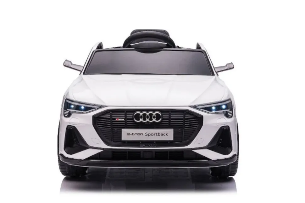 Es-Toys Kinder Elektroauto Audi E-Tron, EVA-Reifen, Allradantrieb, Fernbedienung weiß