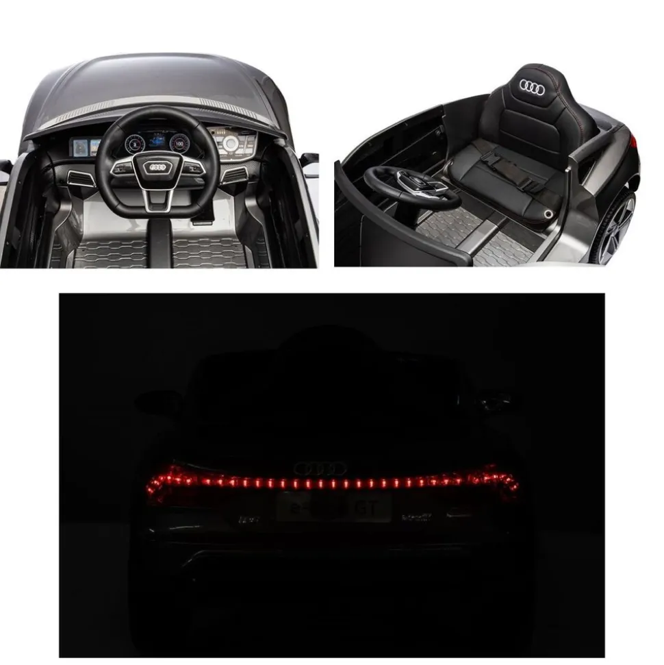 Es-Toys Kinder Elektroauto Audi E-Tron GT, EVA-Reifen, Softstart, Stoßdämpfer blau