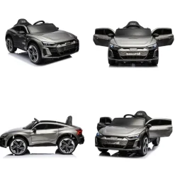 Es-Toys Kinder Elektroauto Audi E-Tron GT, EVA-Reifen, Softstart, Stoßdämpfer blau