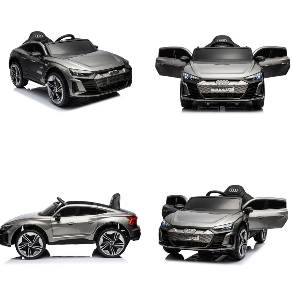 Es-Toys Kinder Elektroauto Audi E-Tron GT, EVA-Reifen, Softstart, Stoßdämpfer blau