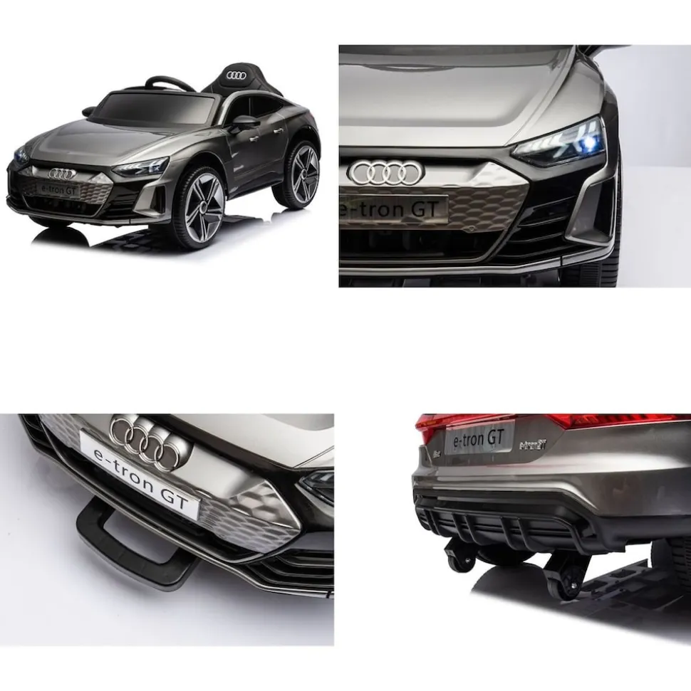 Es-Toys Kinder Elektroauto Audi E-Tron GT, EVA-Reifen, Softstart, Stoßdämpfer blau