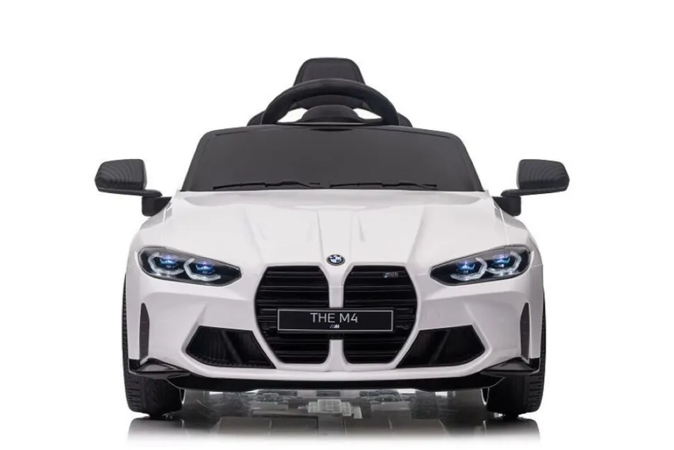 ES-Toys Kinder Elektroauto BMW M4 lizenziert 12V7A Akku 2 Motoren EVA-Reifen MP3 weiß