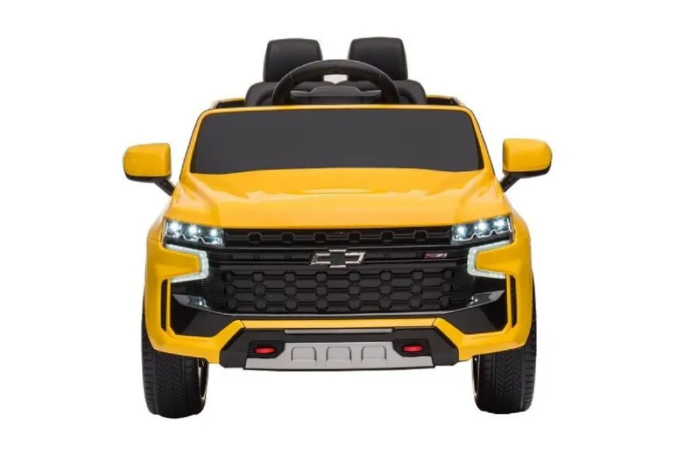 ES-Toys Kinder Elektroauto Chevrolet Tahoe EVA-Reifen Kunstledersitz Stoßdämpfer gelb