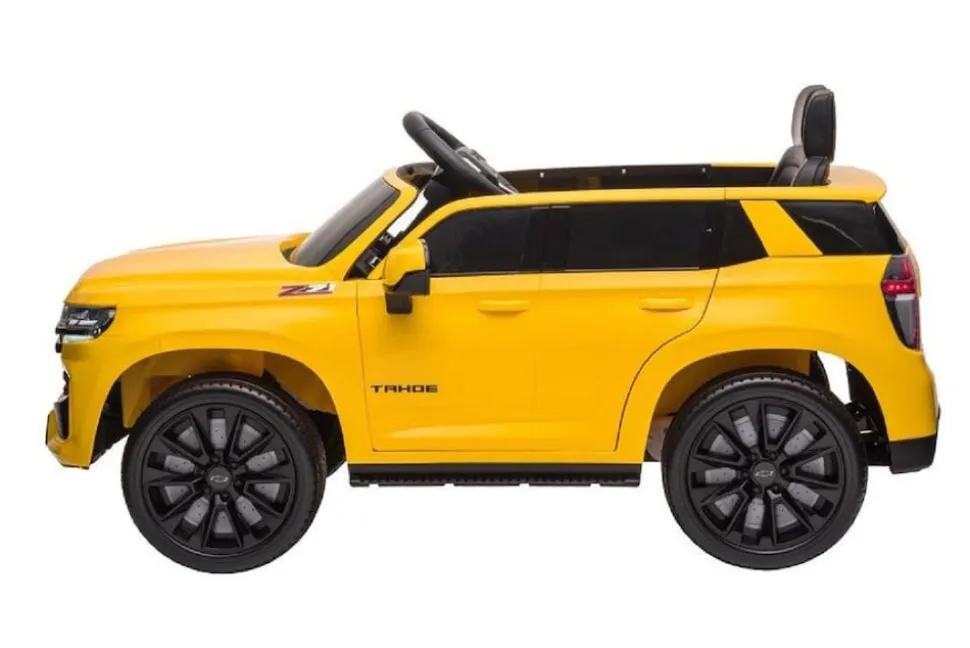 ES-Toys Kinder Elektroauto Chevrolet Tahoe EVA-Reifen Kunstledersitz Stoßdämpfer gelb