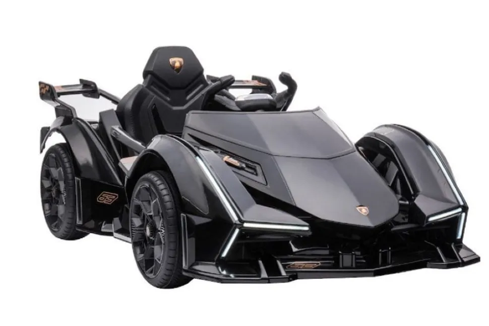ES-Toys Kinder Elektroauto Lamborghini V12 Vision Gran Turismo Fernbedienung MP3 schwarz