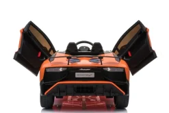 ES-Toys Kinder Elektroauto Lamborghini Aventador SV EVA-Reifen Kunstledersitz orange