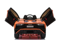 ES-Toys Kinder Elektroauto Lamborghini Aventador SV EVA-Reifen Kunstledersitz orange