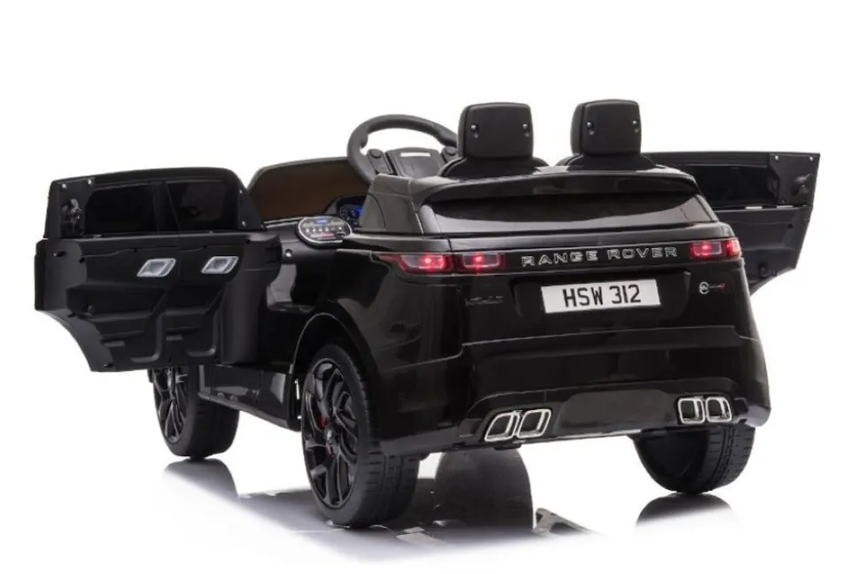 ES-Toys Kinder Elektroauto Range Rover Velar EVA-Reifen Stoßdämpfer Scheinwerfer schwarz