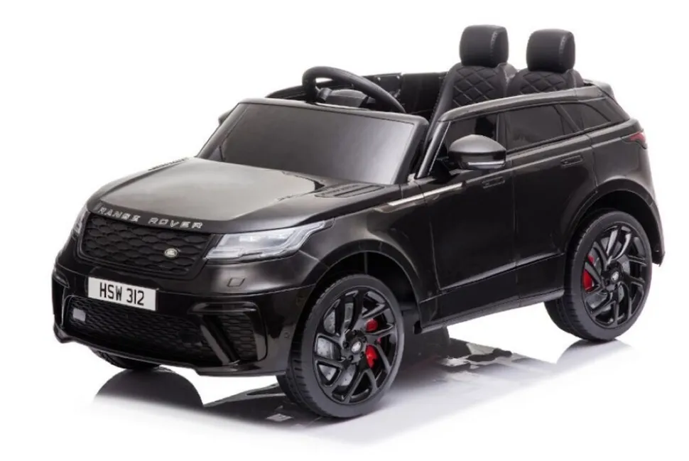 ES-Toys Kinder Elektroauto Range Rover Velar EVA-Reifen Stoßdämpfer Scheinwerfer schwarz