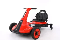 ES-Toys Kinder Elektro-Fahrzeug Drift Cart Gokart, Bluetooth Rückwärtsgang Hupe rot