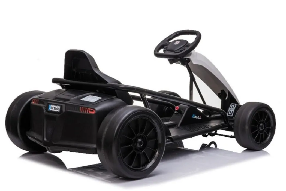 ES-Toys Kinder Elektro Gokart FXI1, weiß, E-Gokart mit Driftfunktion, 5-10km/h