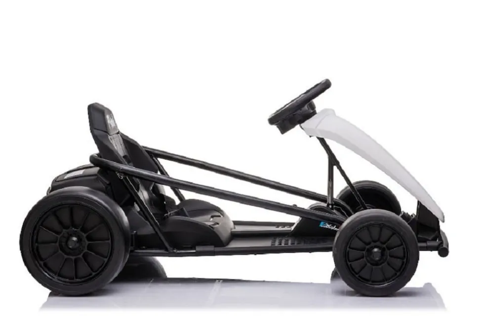 ES-Toys Kinder Elektro Gokart FXI1, weiß, E-Gokart mit Driftfunktion, 5-10km/h