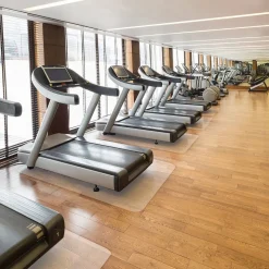 etm Unterlegmatte für Fitnessgeräte | Transparent | Rechteckig | Polycarbonat