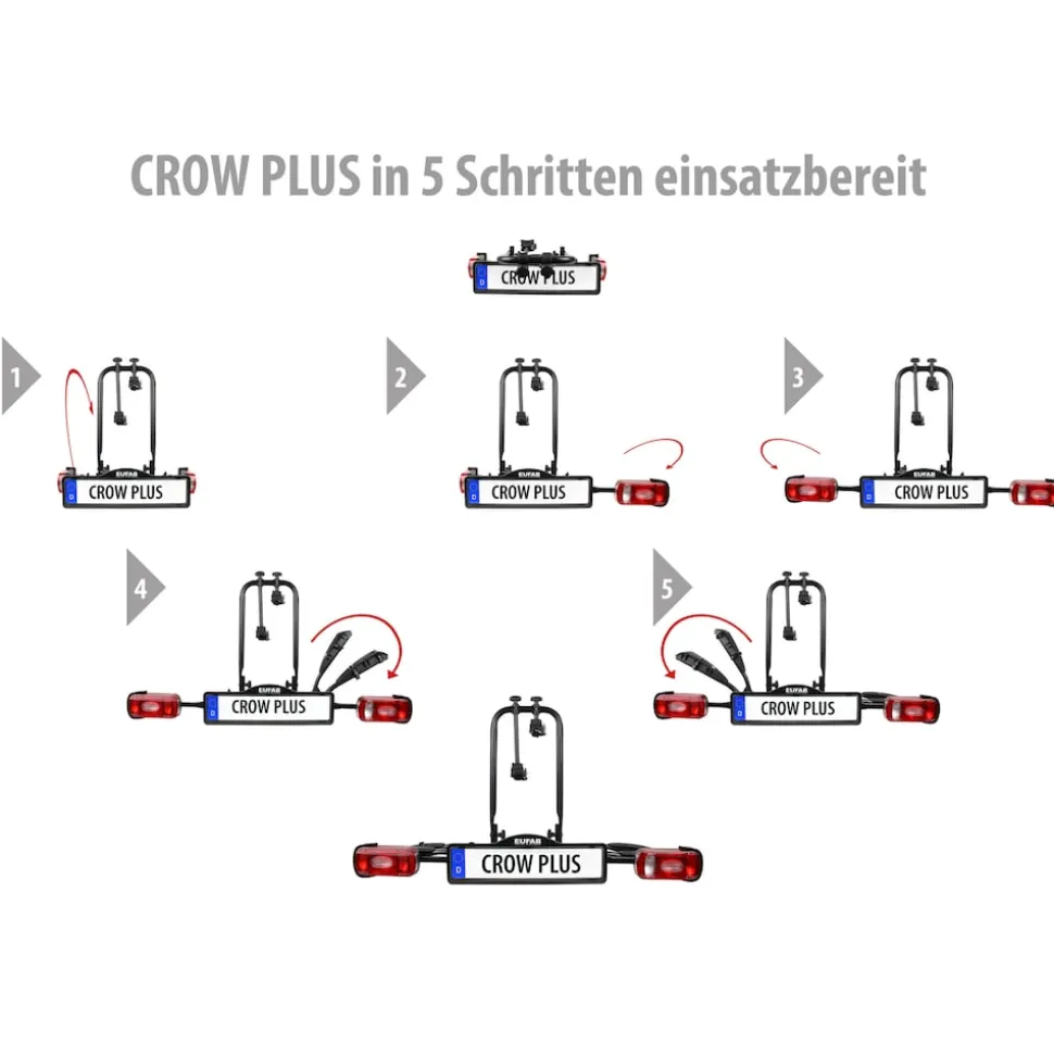 EUFAB Fahrradträger Crow Plus für 2 Fahrräder, erweiterbar