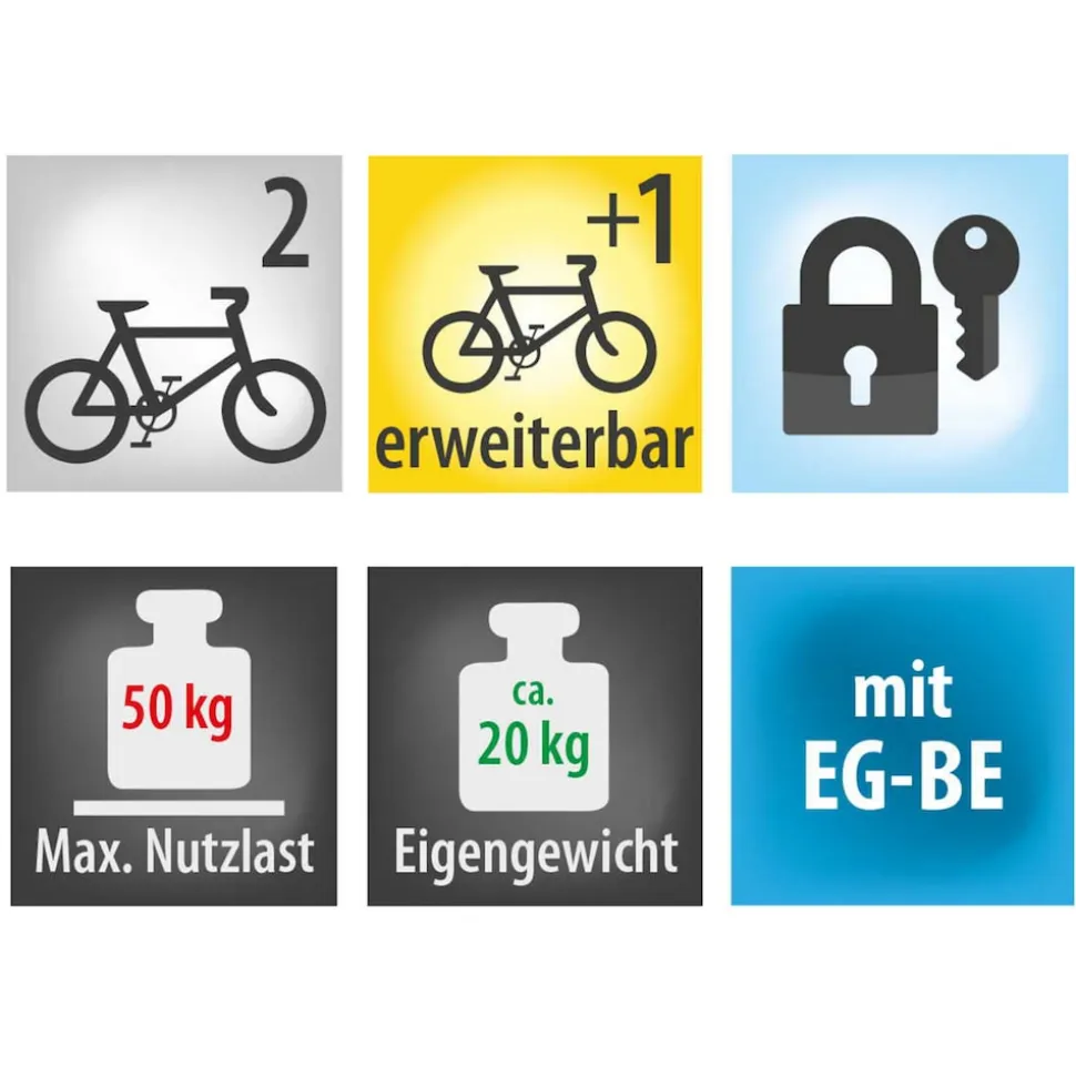 EUFAB Fahrradträger Crow Plus für 2 Fahrräder, erweiterbar