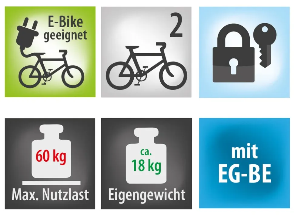 Eufab Fahrradträger POKER-F für 2 Fahrräder Fahrradheckträger für Anhängerkupplung