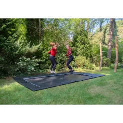 EXIT Dynamic ebenerdiges sports Trampolin 244x427cm - schwarz