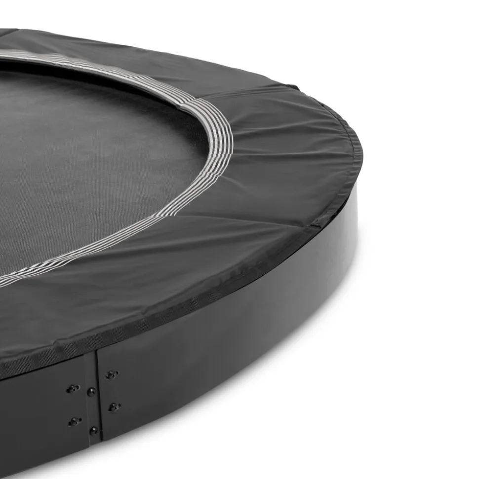 EXIT InTerra ebenerdige sports Trampolin ø244cm - schwarz