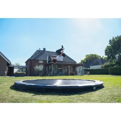 EXIT Silhouette sports Bodentrampolin ø427cm - schwarz
